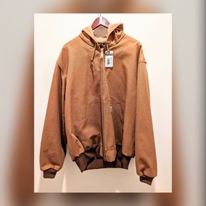 Men's Carhartt Size XL Hooded Thermal Brown Jacket (NWT)